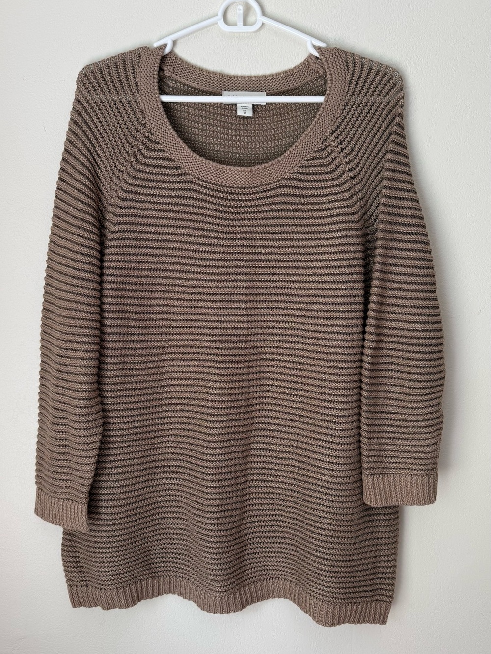 Coldsater Creek Cozy Knit Crew Neck Sweater - Taupe XL(16)